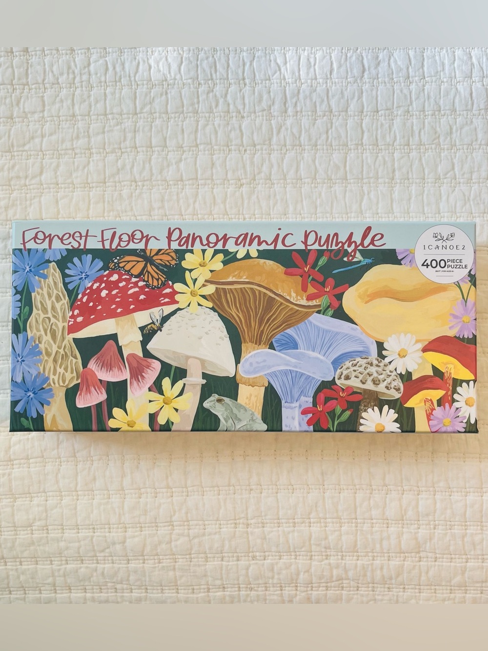 Forest Floor Panoramic Puzzle - Colorful Mushroom Illustration